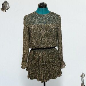 Shoshanna 100% silk floral paisley long sleeve dress